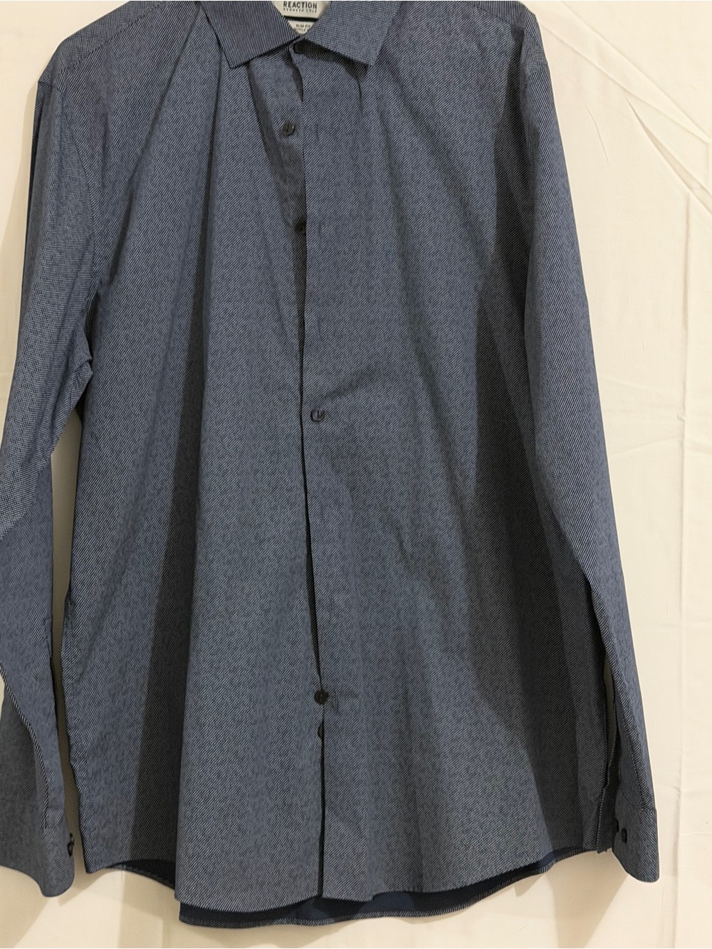 Kenneth Cole Reaction Men's Slate Blue Patterned Dress Shirt
